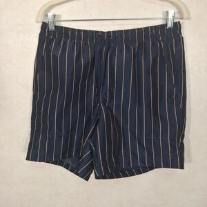 DSG 6" Rec Short Mens Small Navy Blue Pinstripe Relaxed Fit Athletic Shorts